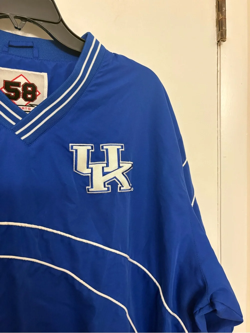 VTG Kentucky Wildcats Windbreaker Pullover XL 58 Sports Blue V-Neck Jacket NCAA